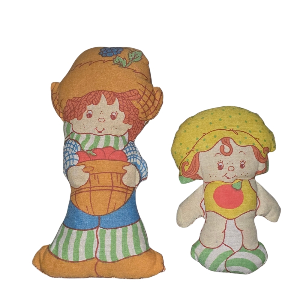 Vintage 80's Huckleberry Pie & Apple Dumplin Plush Pillow Dolls
